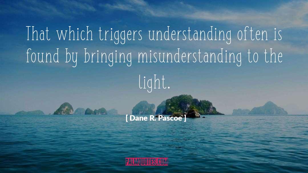 Dane R. Pascoe Quotes: That which triggers understanding often