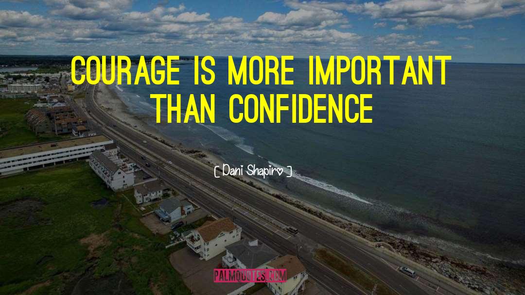 Dani Shapiro Quotes: Courage is more important than