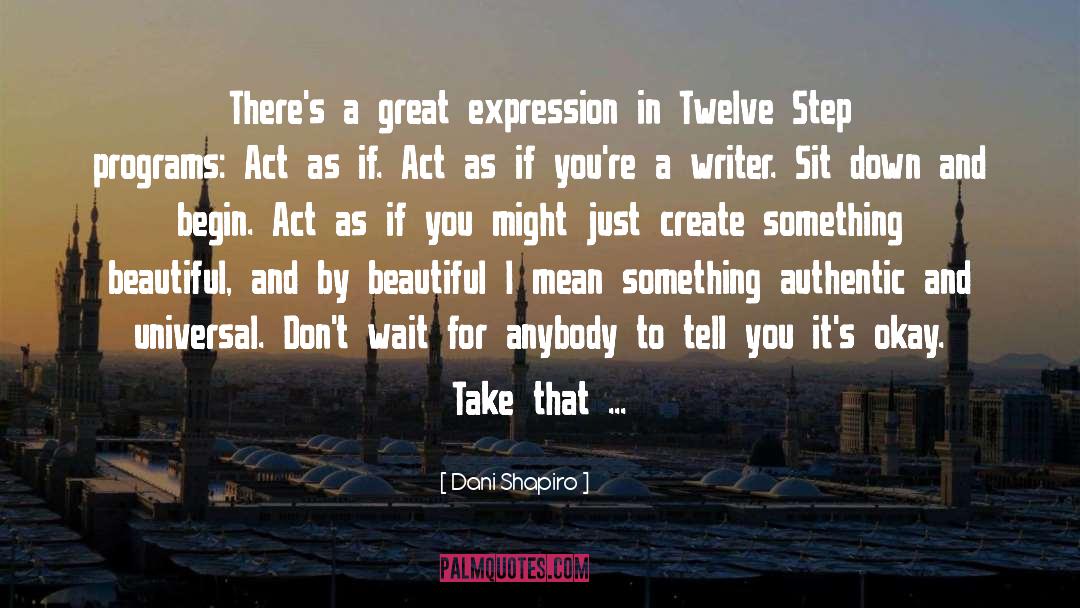 Dani Shapiro Quotes: There's a great expression in