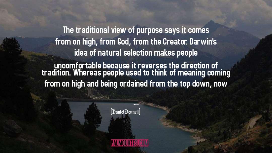 Daniel Dennett Quotes: The traditional view of purpose