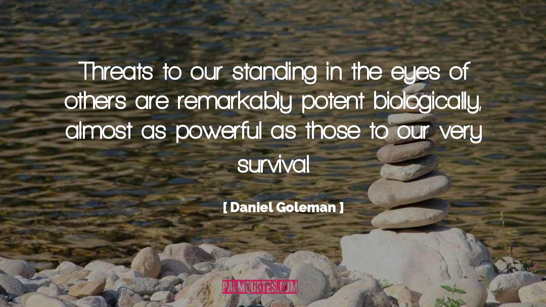 Daniel Goleman Quotes: Threats to our standing in
