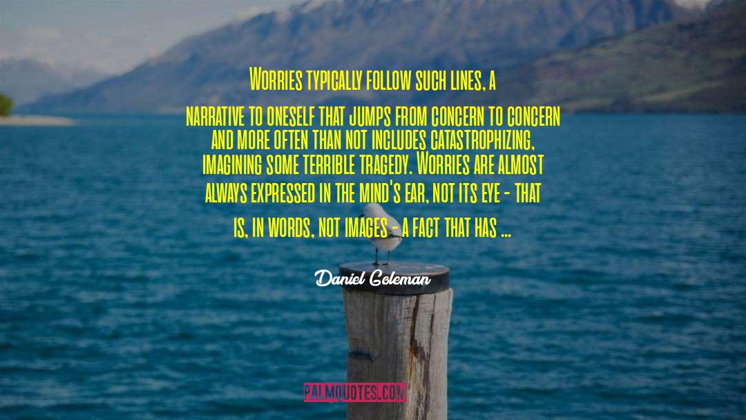 Daniel Goleman Quotes: Worries typically follow such lines,
