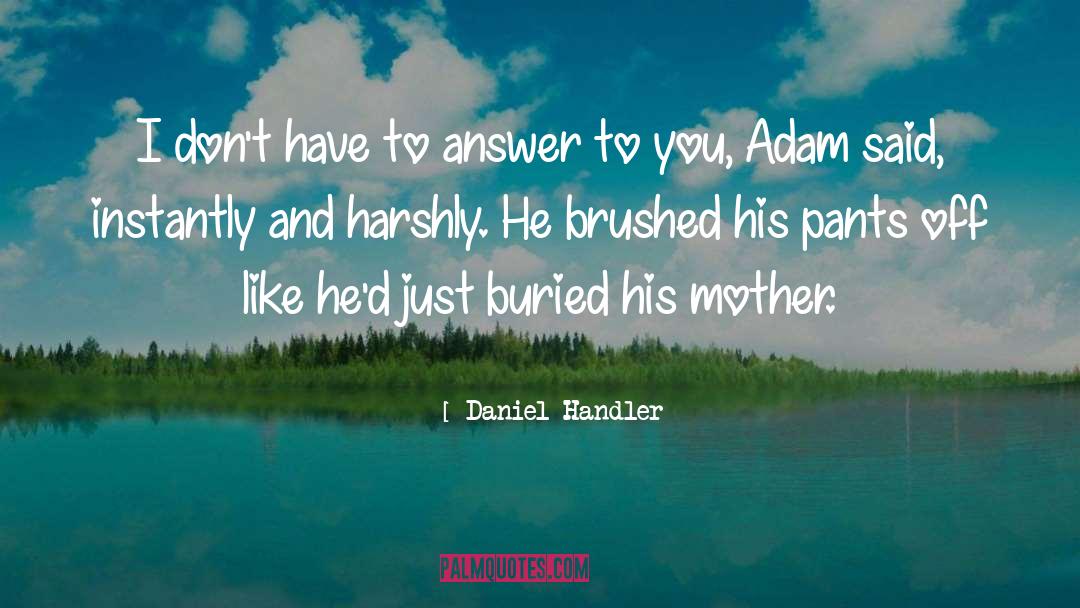 Daniel Handler Quotes: I don't have to answer
