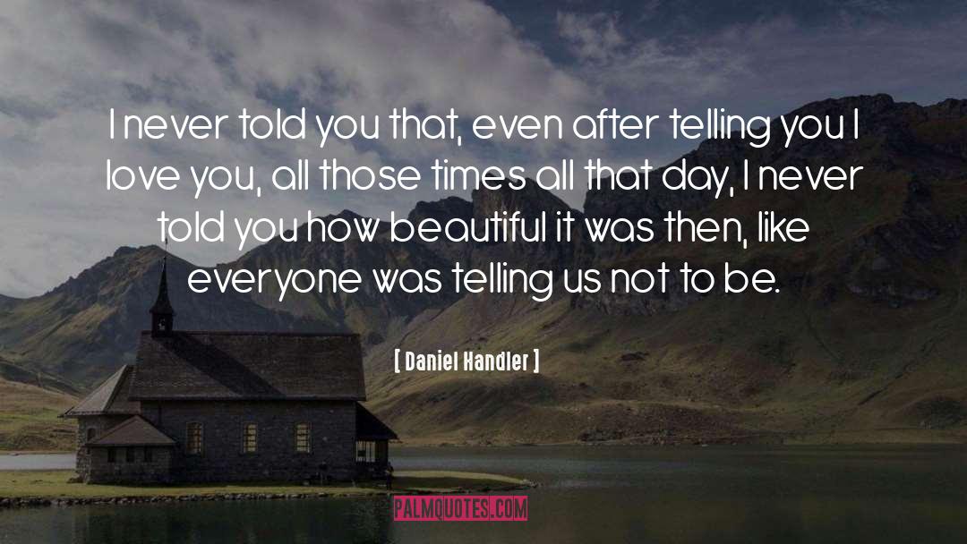 Daniel Handler Quotes: I never told you that,