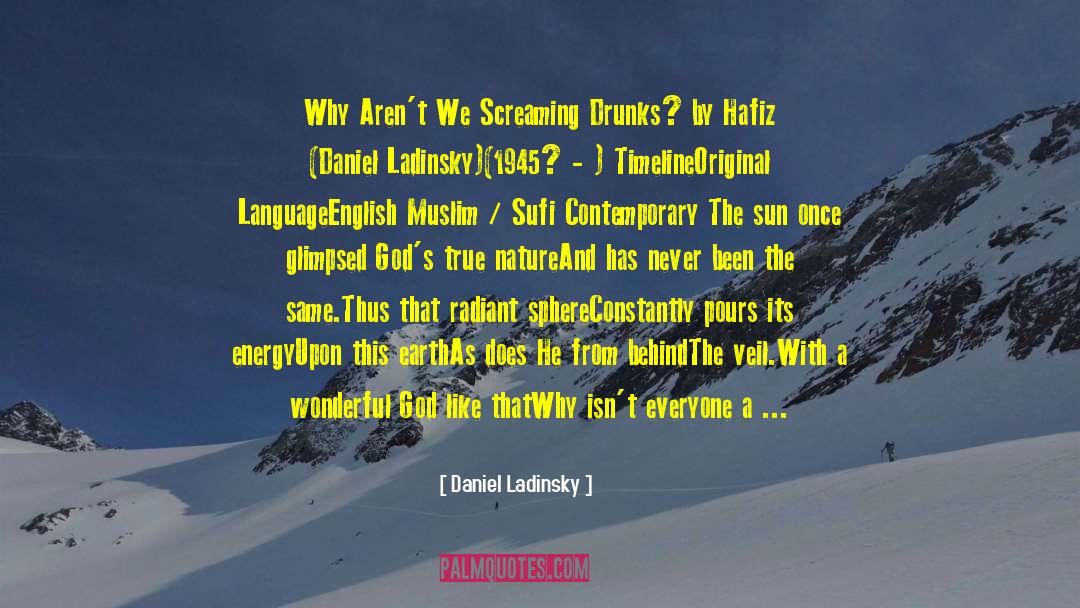 Daniel Ladinsky Quotes: Why Aren't We Screaming Drunks?<br