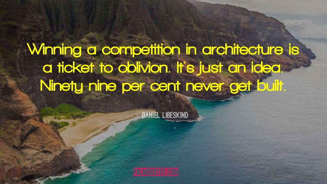 Daniel Libeskind Quotes: Winning a competition in architecture