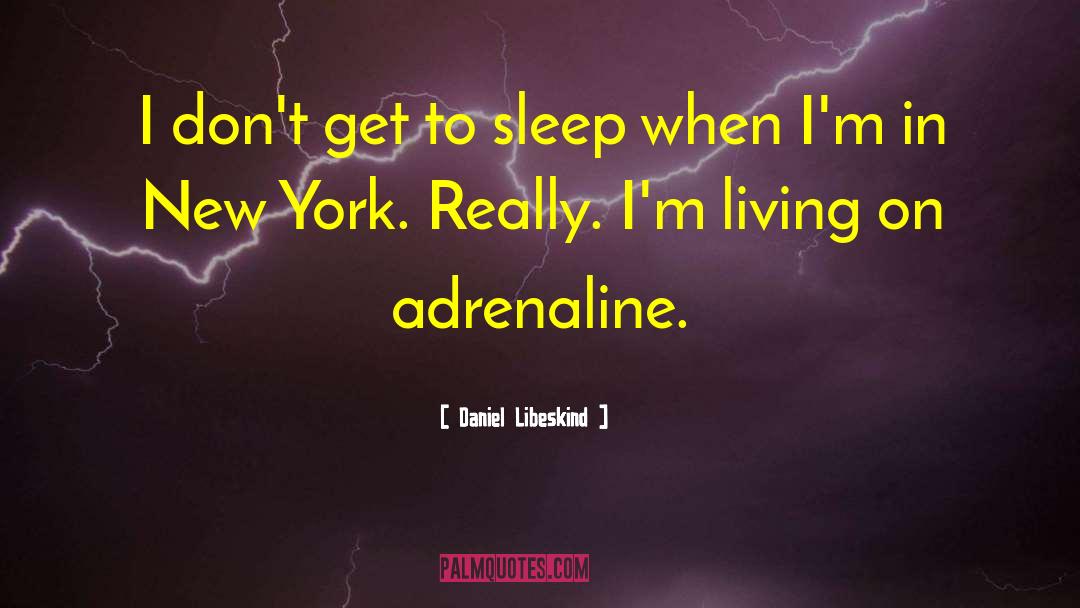 Daniel Libeskind Quotes: I don't get to sleep