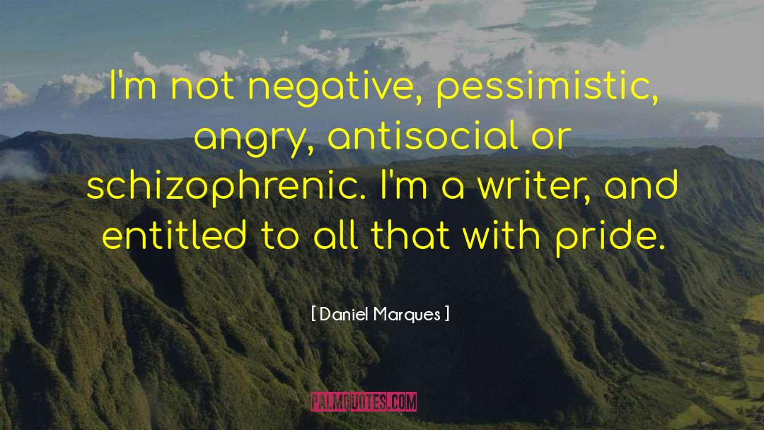 Daniel Marques Quotes: I'm not negative, pessimistic, angry,