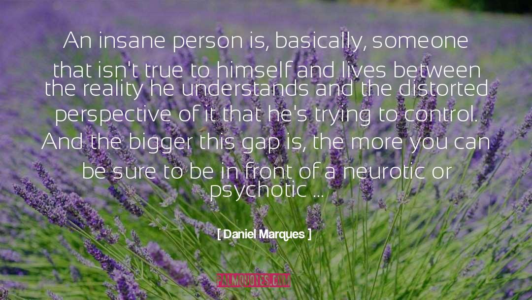 Daniel Marques Quotes: An insane person is, basically,