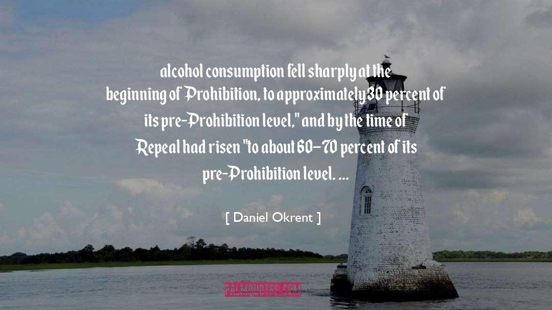 Daniel Okrent Quotes: alcohol consumption fell sharply at