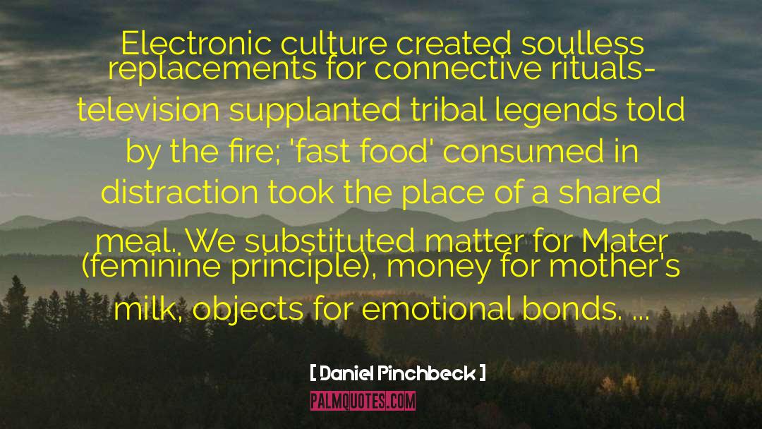 Daniel Pinchbeck Quotes: Electronic culture created soulless replacements