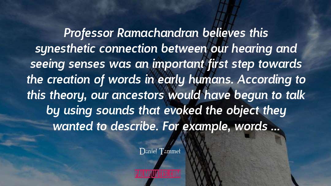 Daniel Tammet Quotes: Professor Ramachandran believes this synesthetic