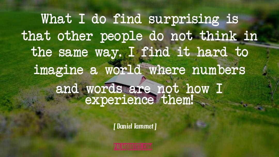 Daniel Tammet Quotes: What I do find surprising