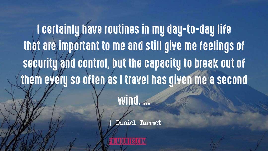 Daniel Tammet Quotes: I certainly have routines in