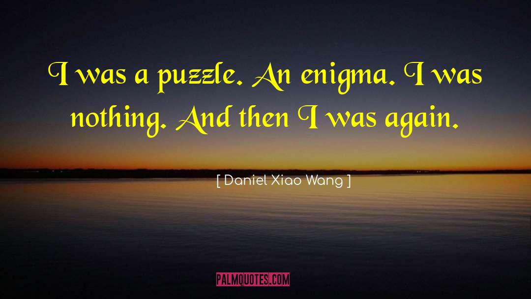 Daniel Xiao Wang Quotes: I was a puzzle. An