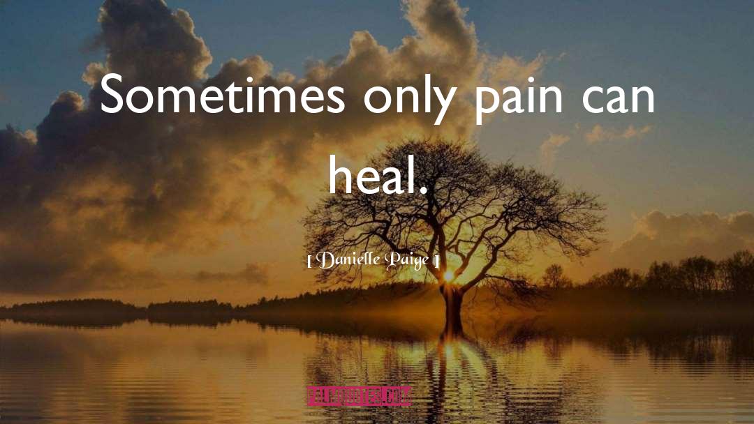 Danielle Paige Quotes: Sometimes only pain can heal.