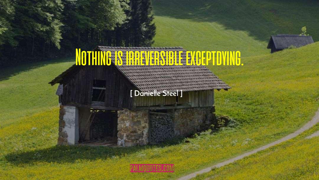 Danielle Steel Quotes: Nothing is irreversible except<br />dying.
