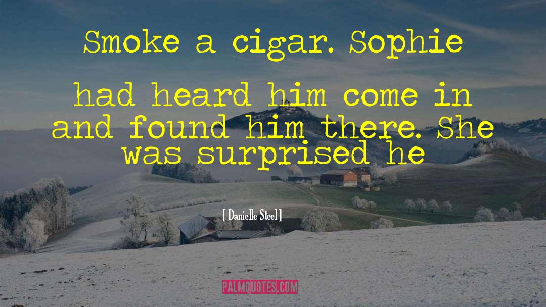 Danielle Steel Quotes: Smoke a cigar. Sophie had