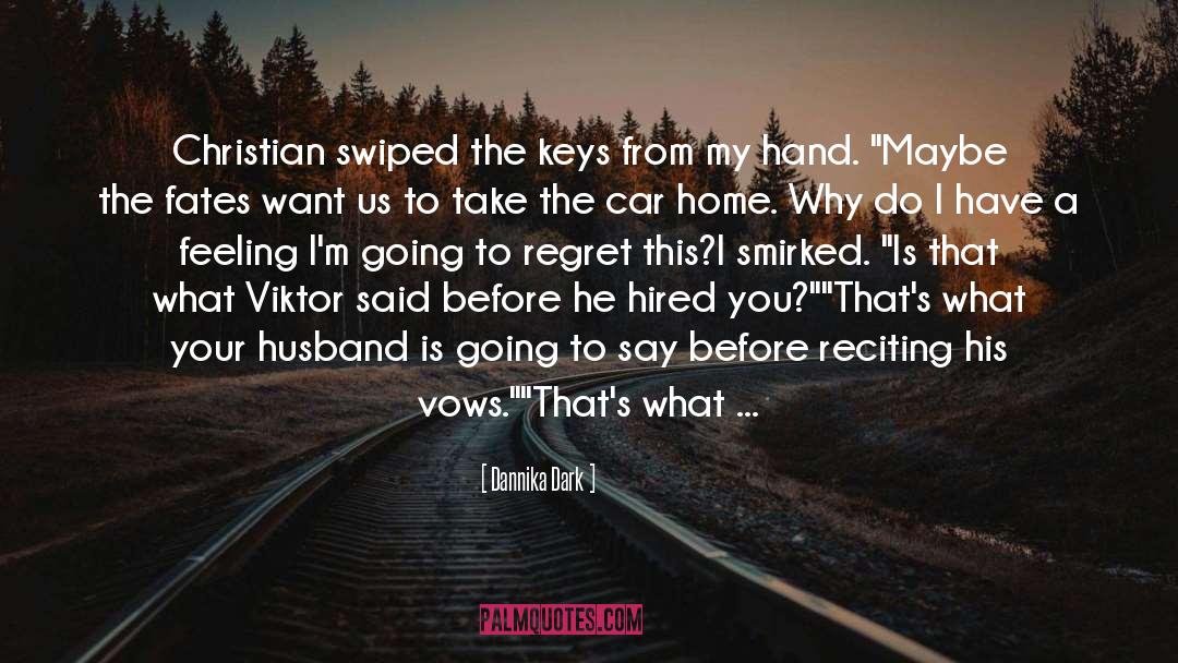 Dannika Dark Quotes: Christian swiped the keys from