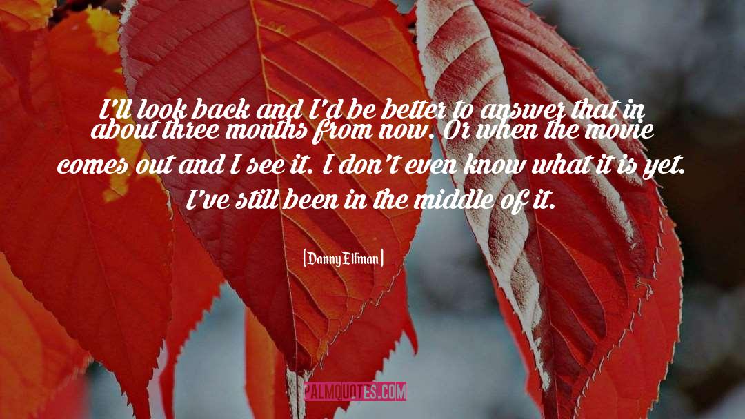 Danny Elfman Quotes: I'll look back and I'd