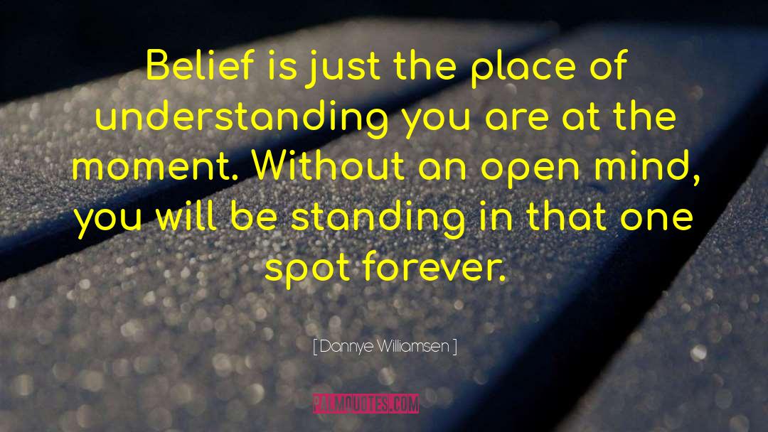 Dannye Williamsen Quotes: Belief is just the place