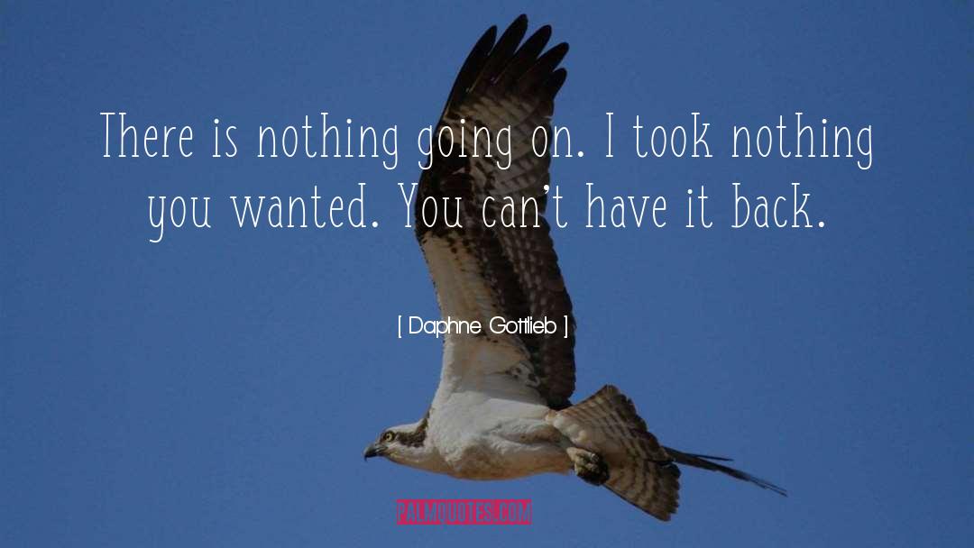 Daphne Gottlieb Quotes: There is nothing going on.