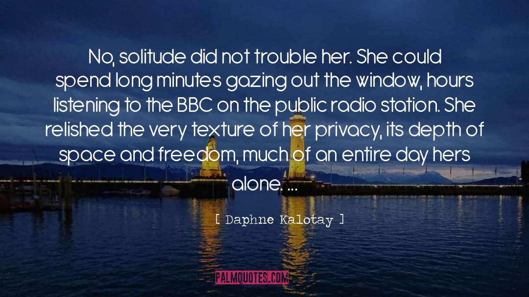 Daphne Kalotay Quotes: No, solitude did not trouble