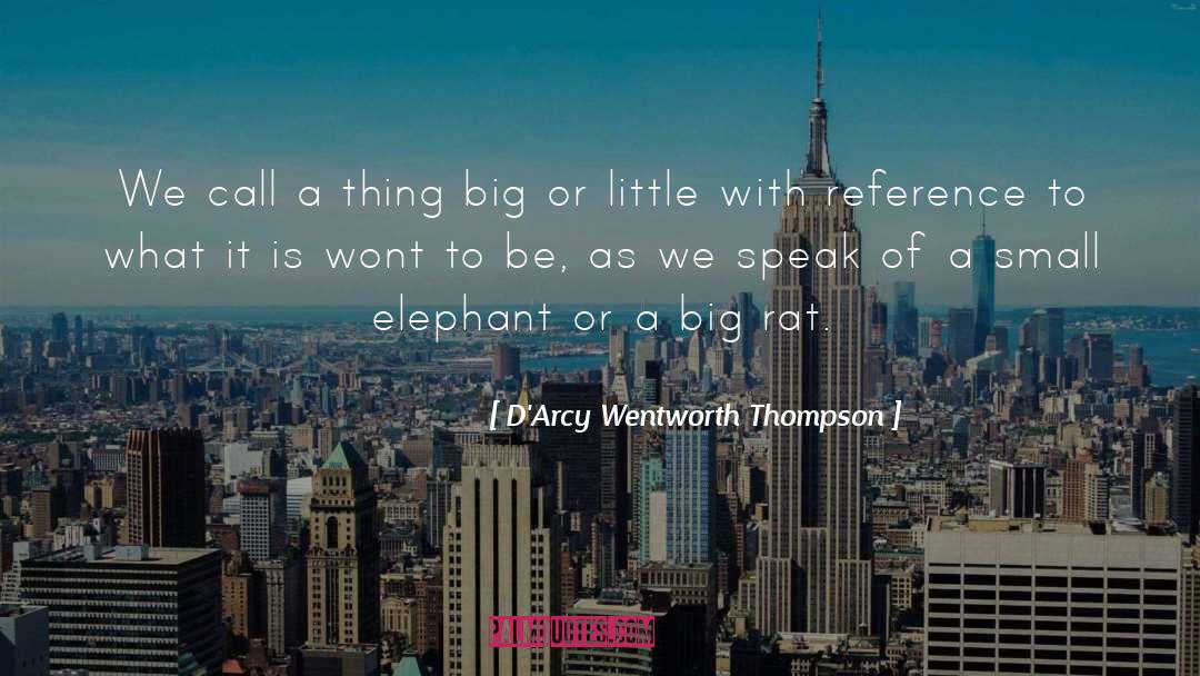 D'Arcy Wentworth Thompson Quotes: We call a thing big