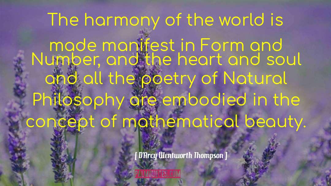 D'Arcy Wentworth Thompson Quotes: The harmony of the world