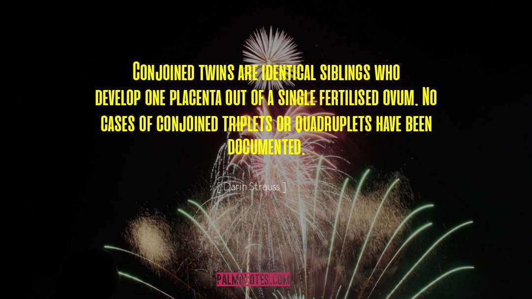 Darin Strauss Quotes: Conjoined twins are identical siblings