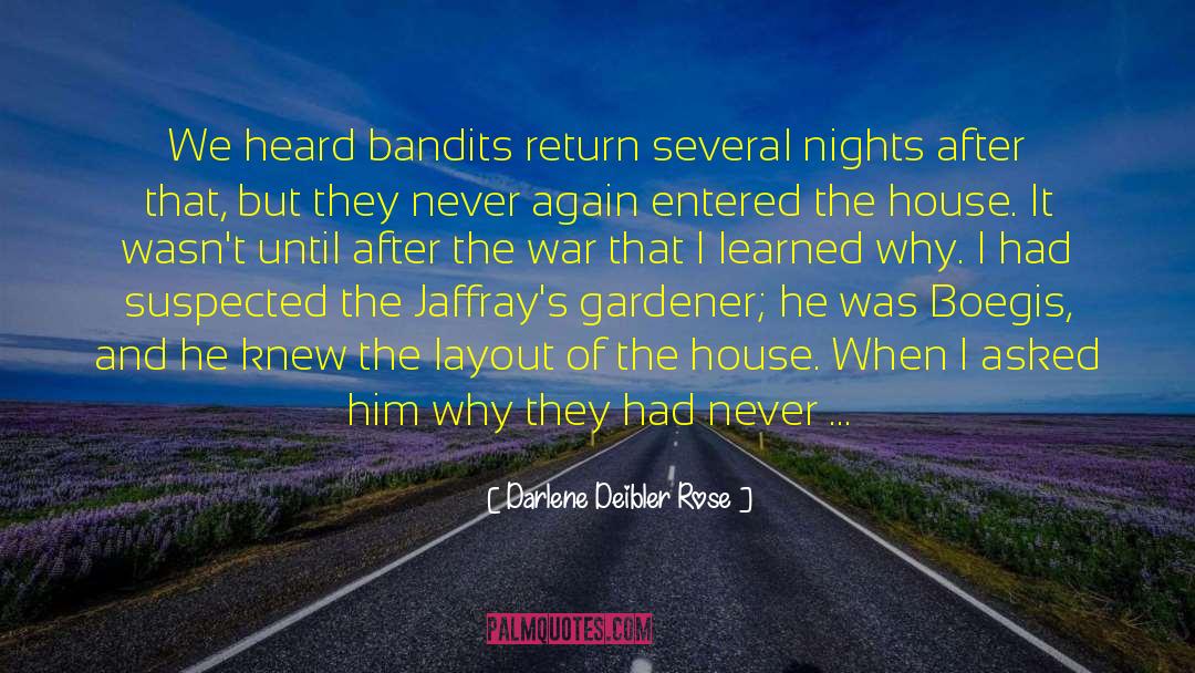 Darlene Deibler Rose Quotes: We heard bandits return several