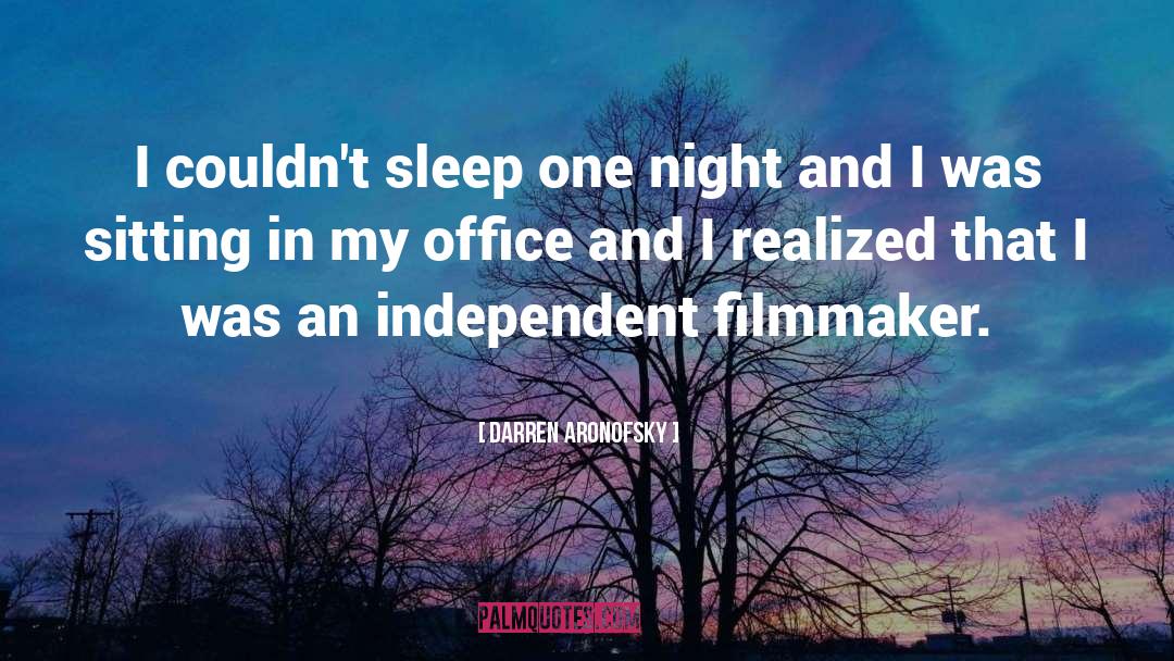 Darren Aronofsky Quotes: I couldn't sleep one night