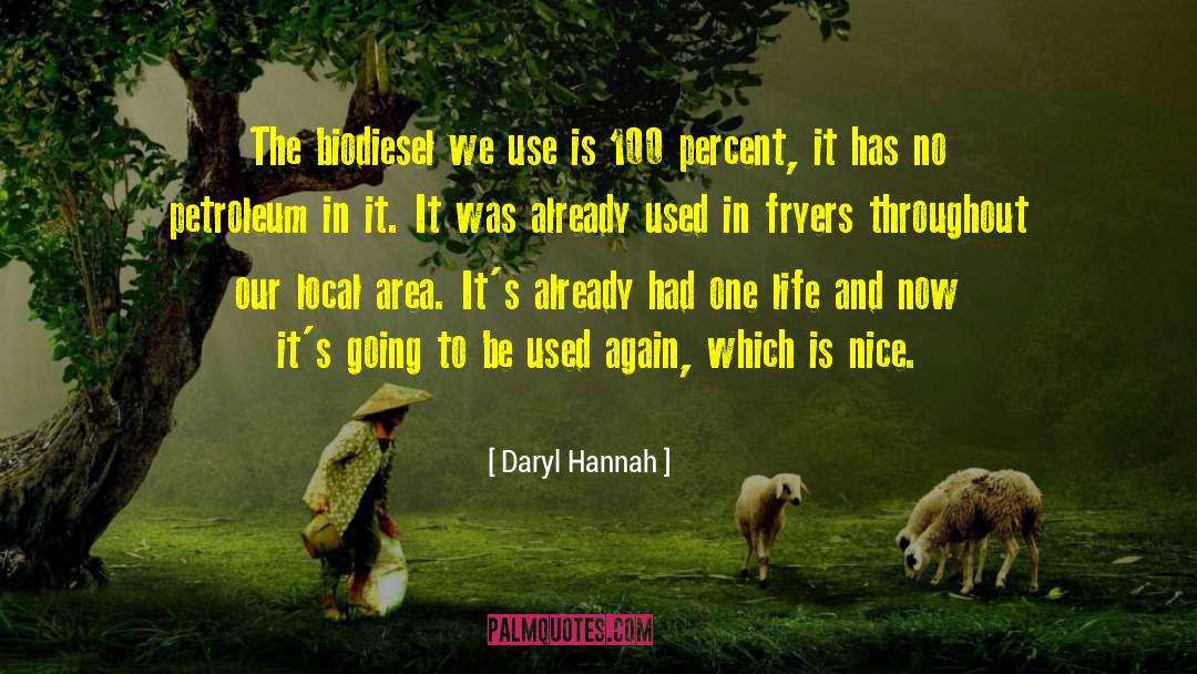 Daryl Hannah Quotes: The biodiesel we use is