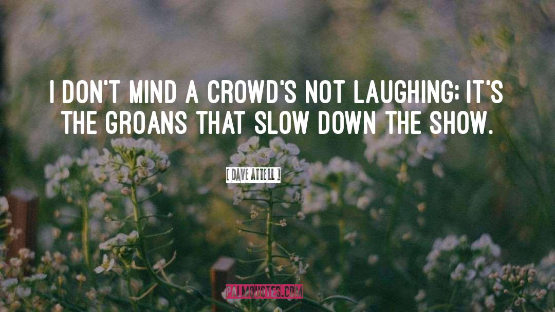 Dave Attell Quotes: I don't mind a crowd's