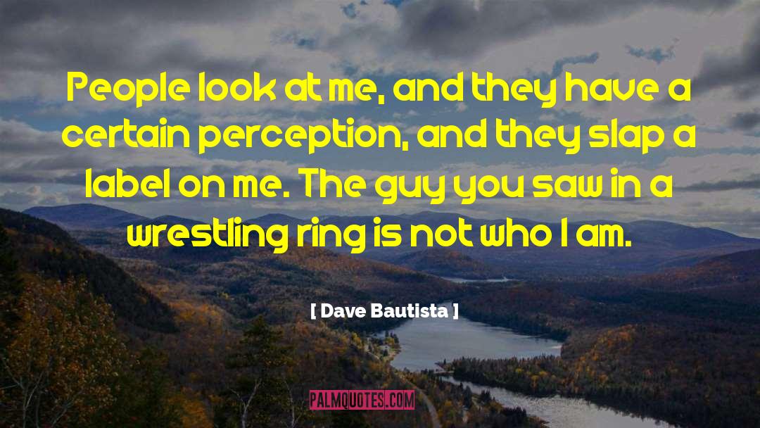 Dave Bautista Quotes: People look at me, and