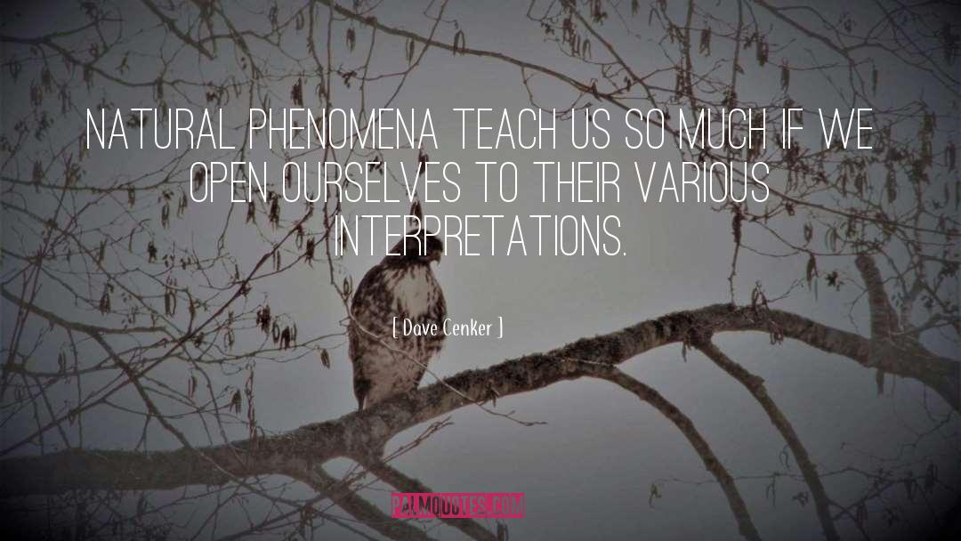 Dave Cenker Quotes: Natural phenomena teach us so