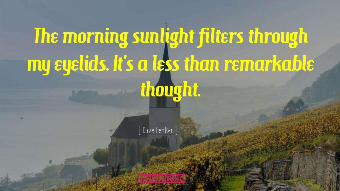 Dave Cenker Quotes: The morning sunlight filters through