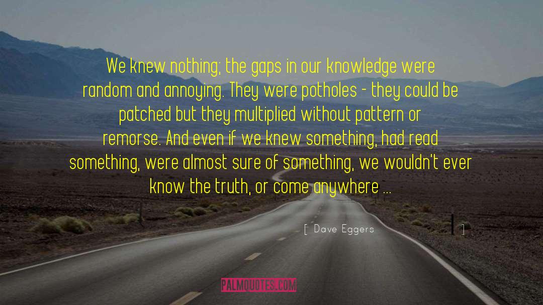 Dave Eggers Quotes: We knew nothing; the gaps
