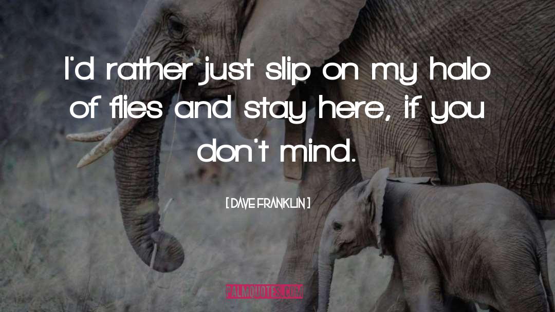 Dave Franklin Quotes: I'd rather just slip on