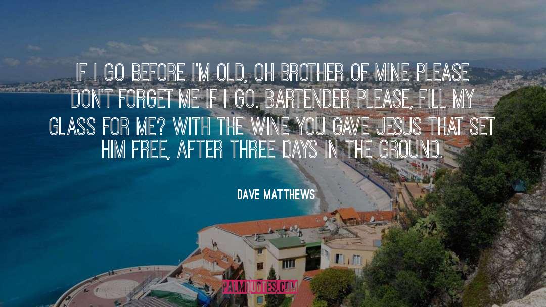 Dave Matthews Quotes: If I go before I'm