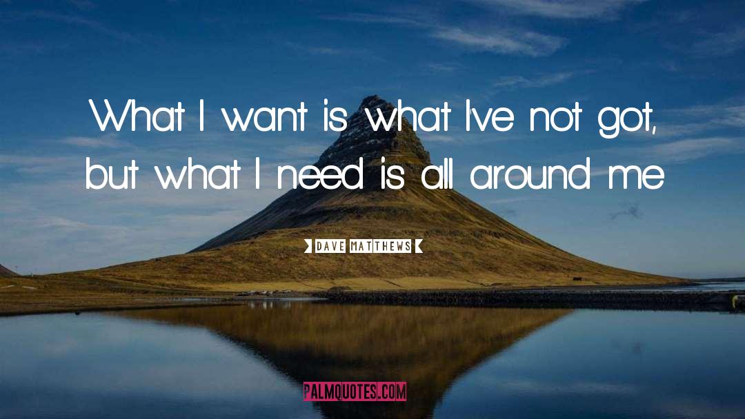 Dave Matthews Quotes: What I want is what