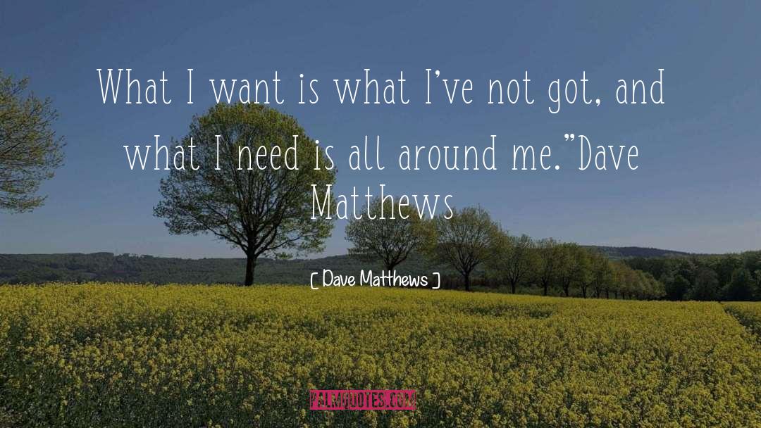 Dave Matthews Quotes: What I want is what