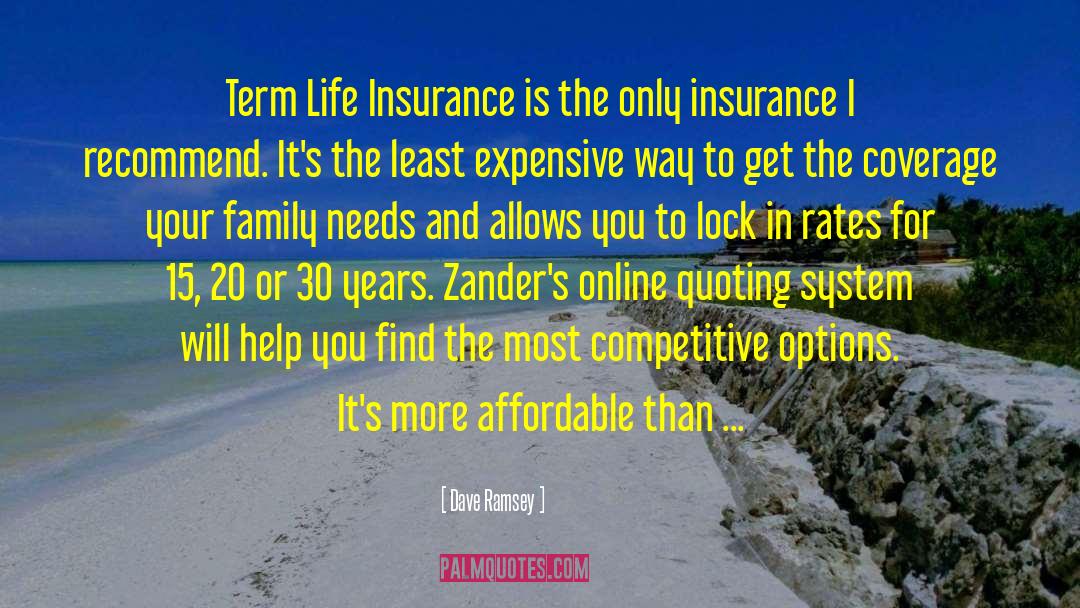 Dave Ramsey Quotes: Term Life Insurance is the