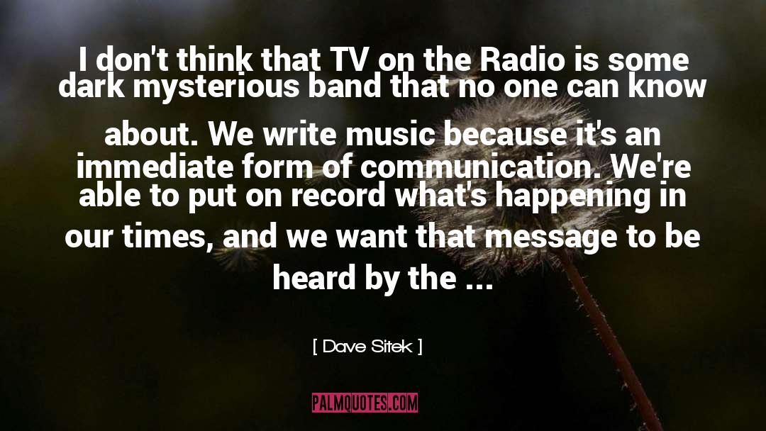 Dave Sitek Quotes: I don't think that TV