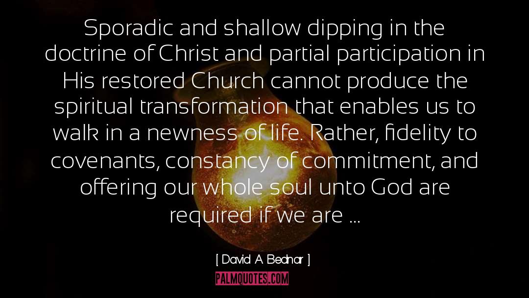 David A. Bednar Quotes: Sporadic and shallow dipping in
