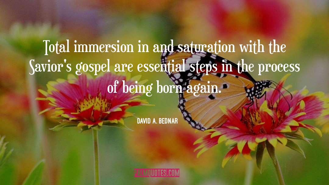 David A. Bednar Quotes: Total immersion in and saturation
