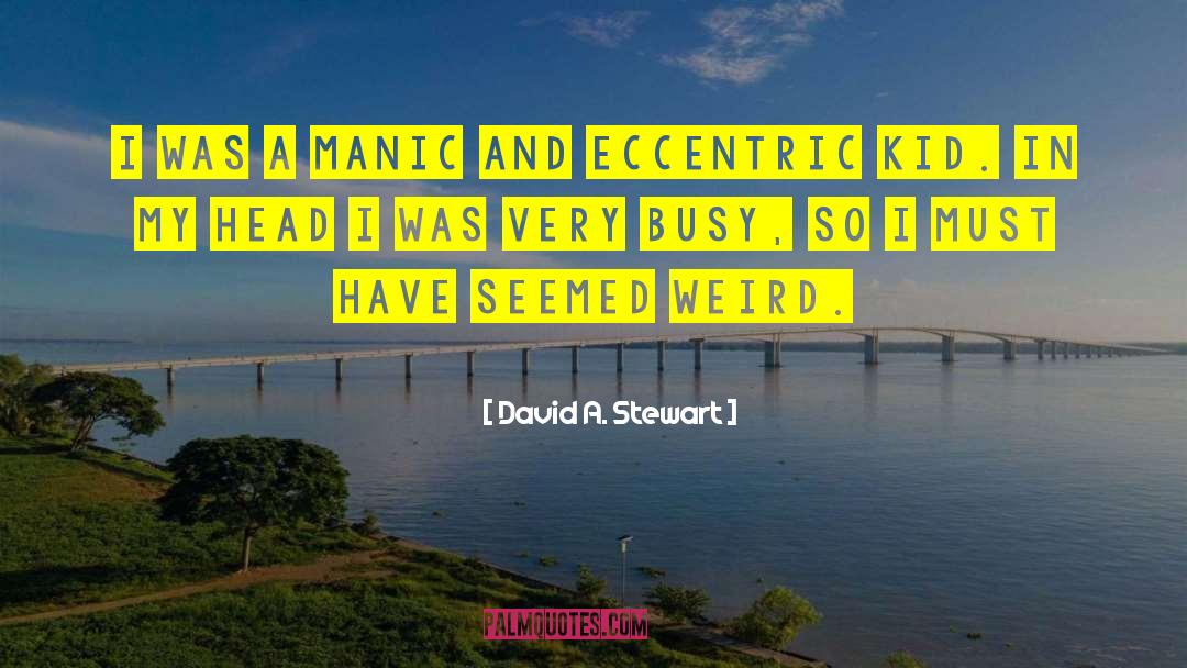 David A. Stewart Quotes: I was a manic and