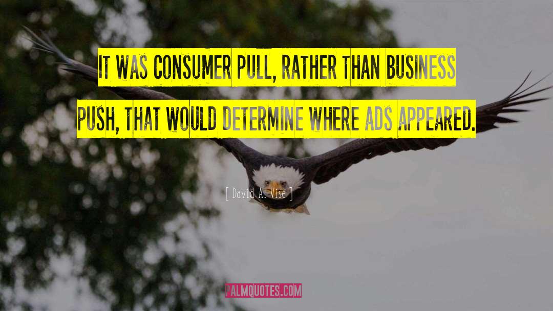 David A. Vise Quotes: It was consumer pull, rather