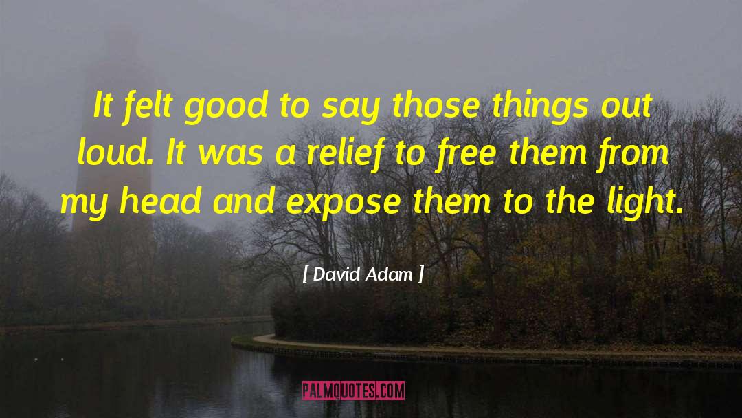 David Adam Quotes: It felt good to say