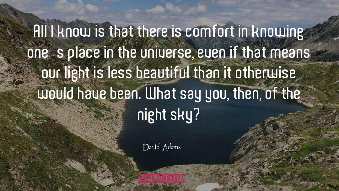 David Adams Quotes: All I know is that